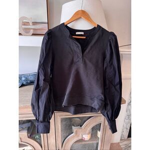 Ulla Johnson Black Puff Sleeve Blouse Size Medium